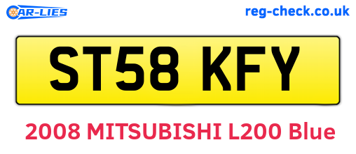 ST58KFY are the vehicle registration plates.