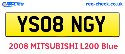 YS08NGY are the vehicle registration plates.