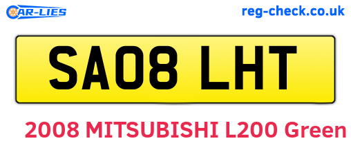 SA08LHT are the vehicle registration plates.