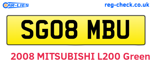 SG08MBU are the vehicle registration plates.