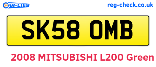 SK58OMB are the vehicle registration plates.