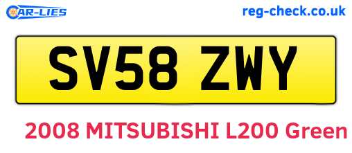 SV58ZWY are the vehicle registration plates.