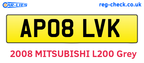 AP08LVK are the vehicle registration plates.