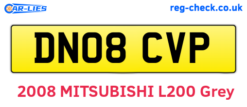 DN08CVP are the vehicle registration plates.