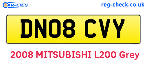 DN08CVY are the vehicle registration plates.