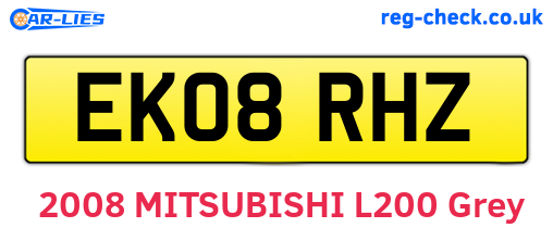 EK08RHZ are the vehicle registration plates.