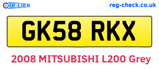 GK58RKX are the vehicle registration plates.