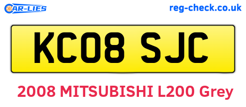 KC08SJC are the vehicle registration plates.