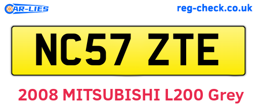 NC57ZTE are the vehicle registration plates.