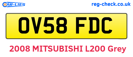 OV58FDC are the vehicle registration plates.