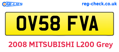 OV58FVA are the vehicle registration plates.