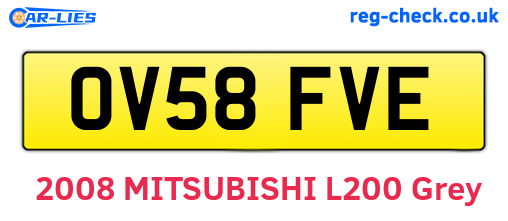 OV58FVE are the vehicle registration plates.