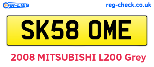 SK58OME are the vehicle registration plates.