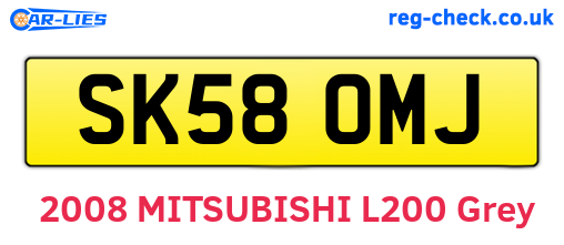 SK58OMJ are the vehicle registration plates.