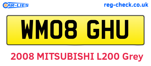 WM08GHU are the vehicle registration plates.