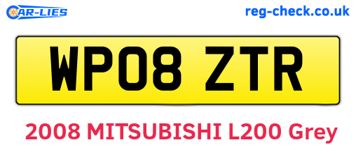 WP08ZTR are the vehicle registration plates.