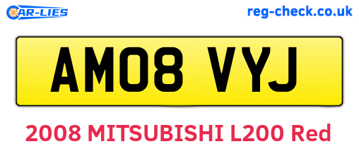AM08VYJ are the vehicle registration plates.