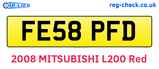 FE58PFD are the vehicle registration plates.