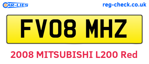 FV08MHZ are the vehicle registration plates.