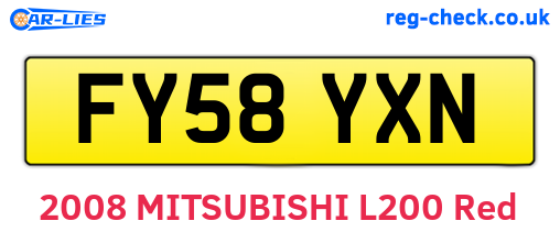 FY58YXN are the vehicle registration plates.