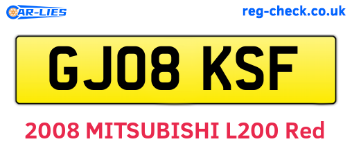 GJ08KSF are the vehicle registration plates.