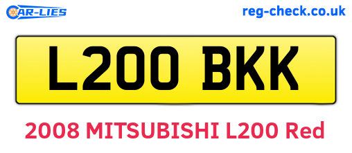 L200BKK are the vehicle registration plates.