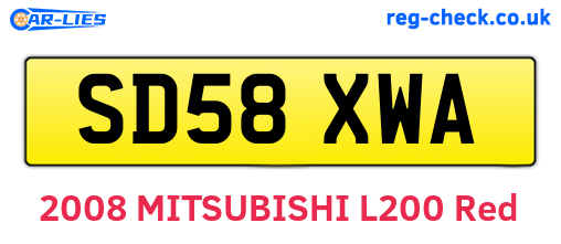SD58XWA are the vehicle registration plates.