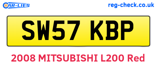 SW57KBP are the vehicle registration plates.