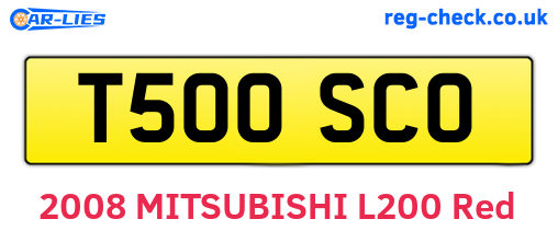 T500SCO are the vehicle registration plates.