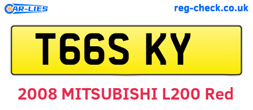 T66SKY are the vehicle registration plates.