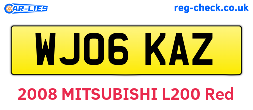 WJ06KAZ are the vehicle registration plates.