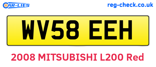 WV58EEH are the vehicle registration plates.