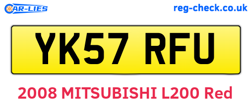 YK57RFU are the vehicle registration plates.