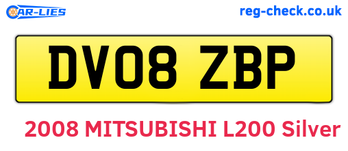 DV08ZBP are the vehicle registration plates.