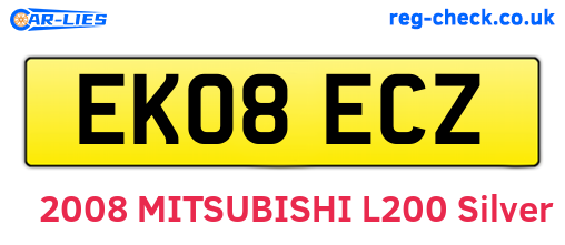 EK08ECZ are the vehicle registration plates.