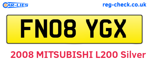 FN08YGX are the vehicle registration plates.