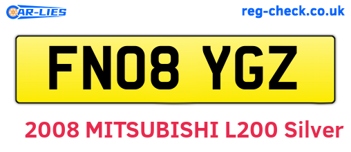 FN08YGZ are the vehicle registration plates.