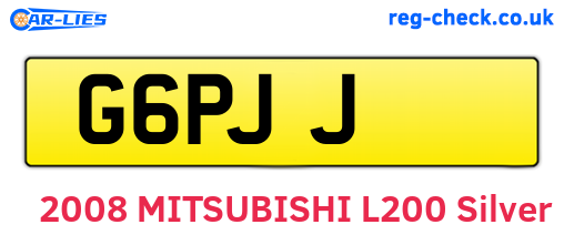 G6PJJ are the vehicle registration plates.