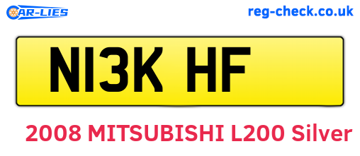 N13KHF are the vehicle registration plates.