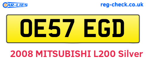 OE57EGD are the vehicle registration plates.