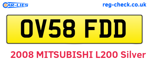OV58FDD are the vehicle registration plates.
