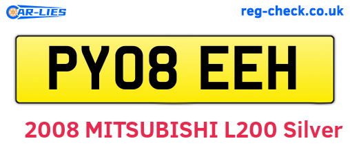 PY08EEH are the vehicle registration plates.