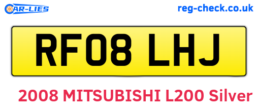 RF08LHJ are the vehicle registration plates.