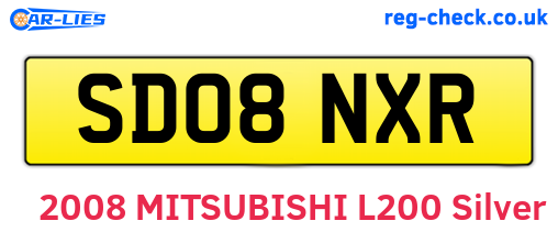 SD08NXR are the vehicle registration plates.