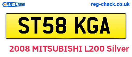 ST58KGA are the vehicle registration plates.