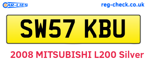 SW57KBU are the vehicle registration plates.