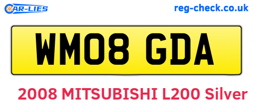 WM08GDA are the vehicle registration plates.