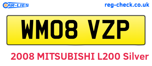 WM08VZP are the vehicle registration plates.