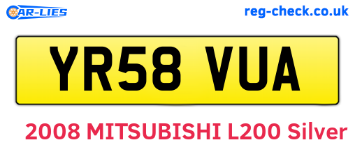 YR58VUA are the vehicle registration plates.