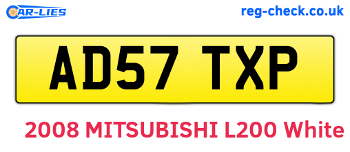 AD57TXP are the vehicle registration plates.